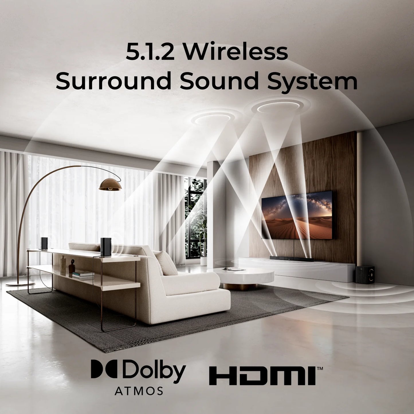 ULTIMEA Skywave X40 5.1.2ch Wireless Surround Sound System Dolby Atmos