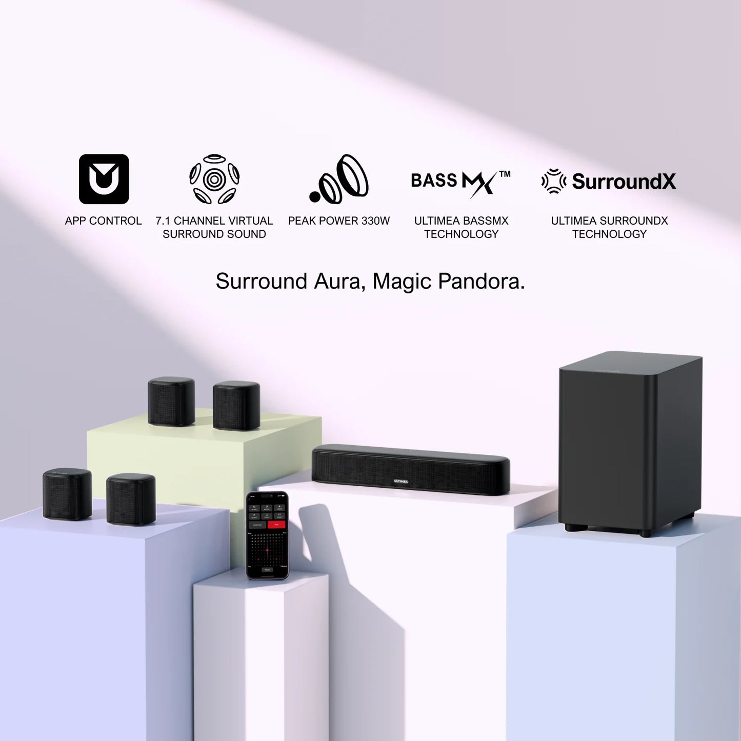 ULTIMEA 7.1ch Virtual Surround Sound Bar With App Control