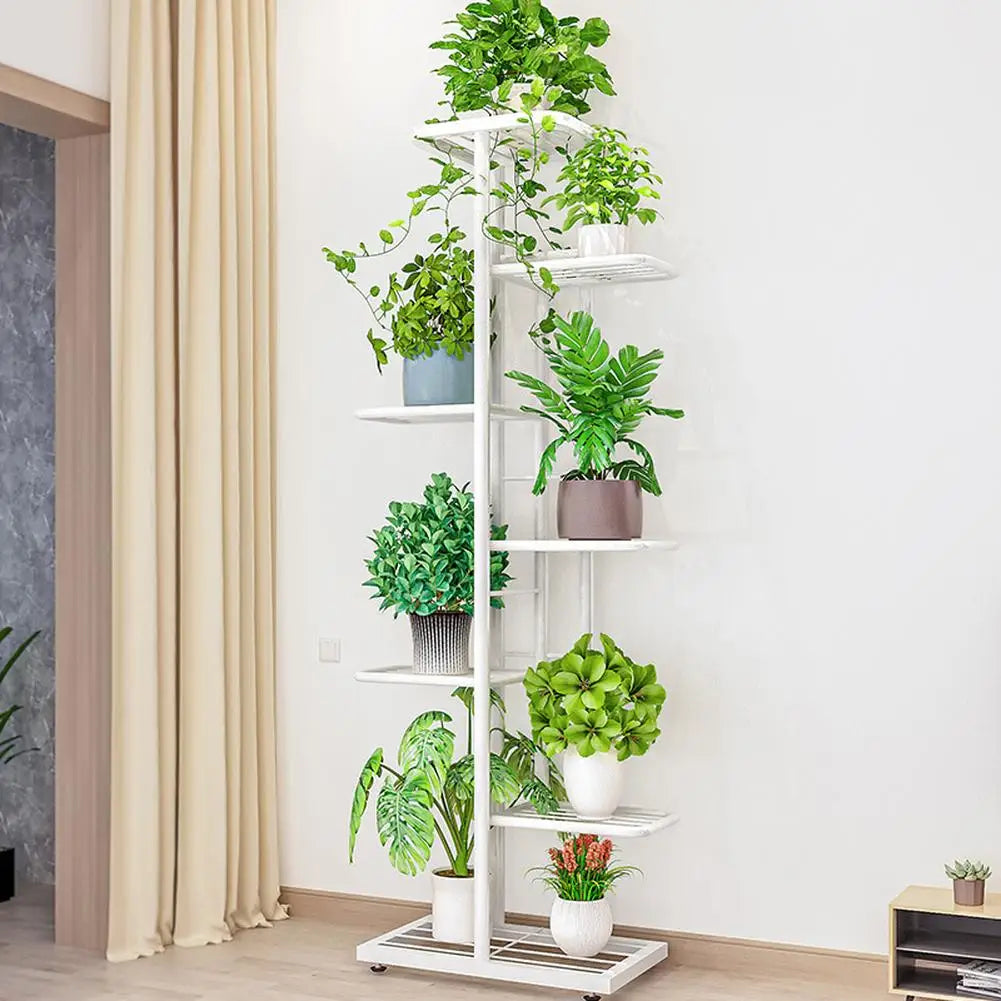 TWISTER.CK 8-Tier Garden Plant Stand Metal Tiered Shelf For Potted Plants