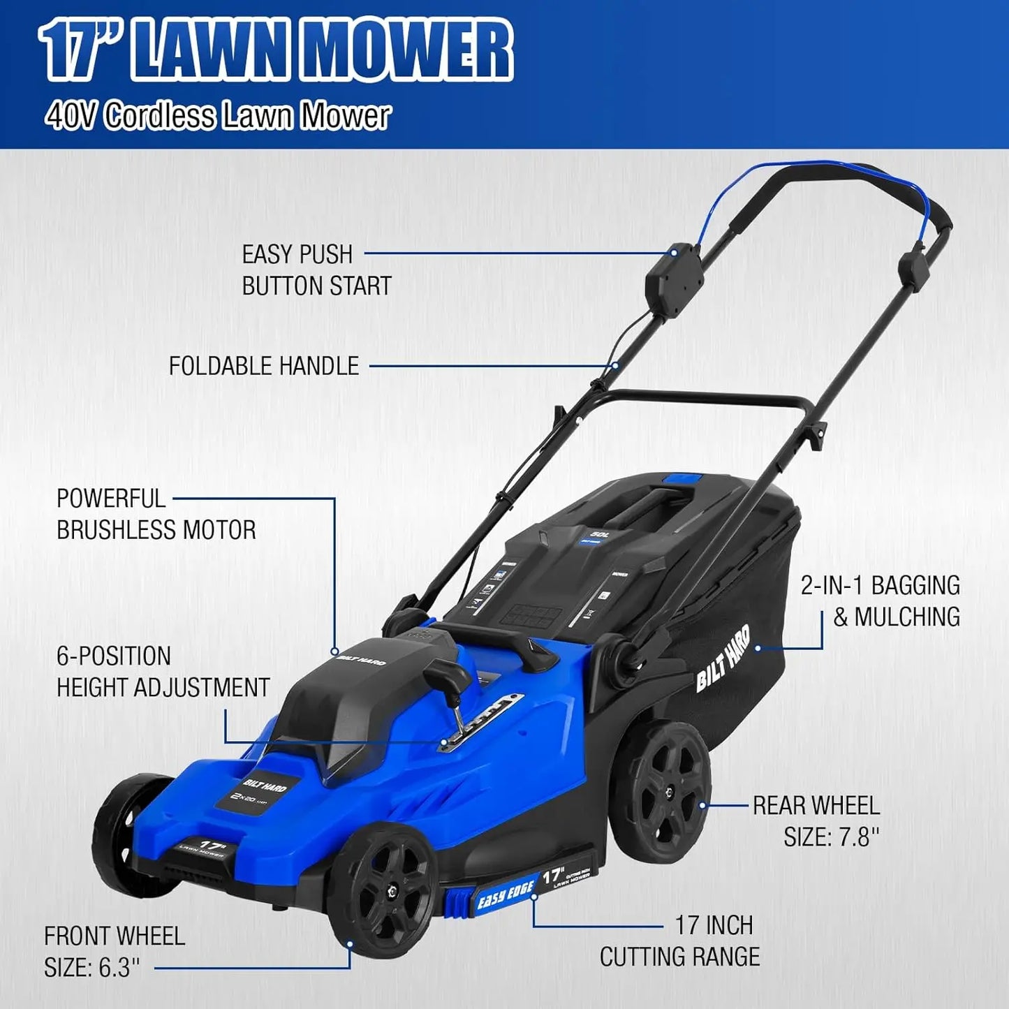 40V Cordless Lawn Mower And String Trimmer Leaf Blower Set