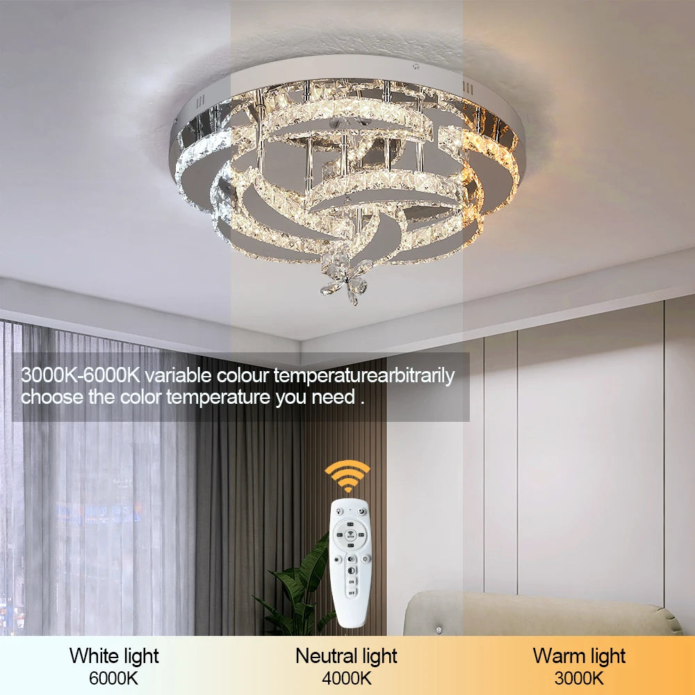Vetrulus Luxury K9 Crystal Chandelier Modern Dimmable Ceiling Lamp