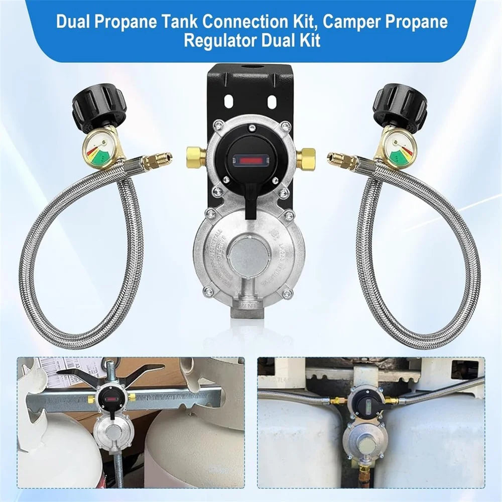 RV Propane Regulator With Hose Automatic Changeover 2-Stage