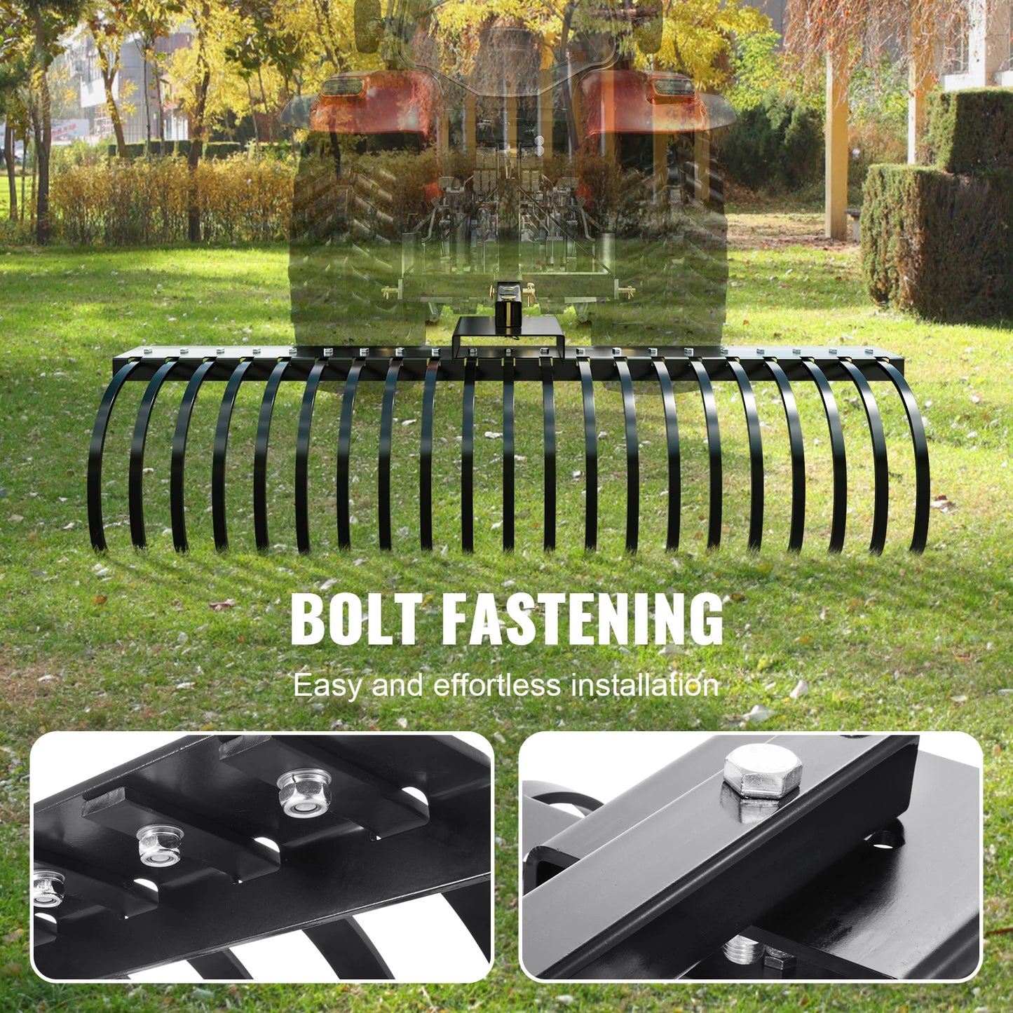 Tow Behind Landscape Rake Dethatcher With 21 Tines