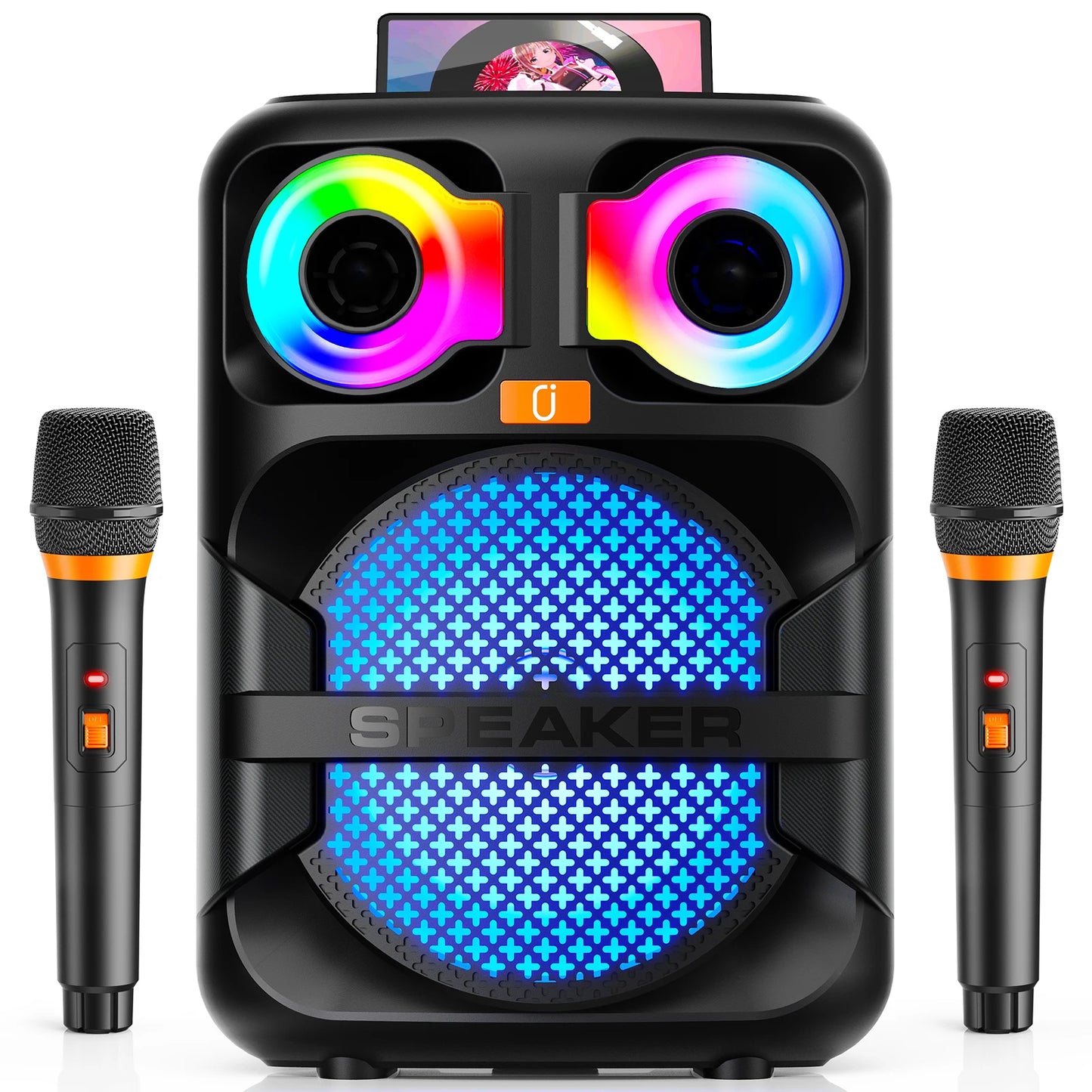 FanFun T28T Karaoke Speaker With 2 Microphones LED Light Bluetooth
