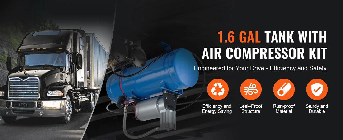 SucceBuy 12V Air Compressor With Tank For Train Horn