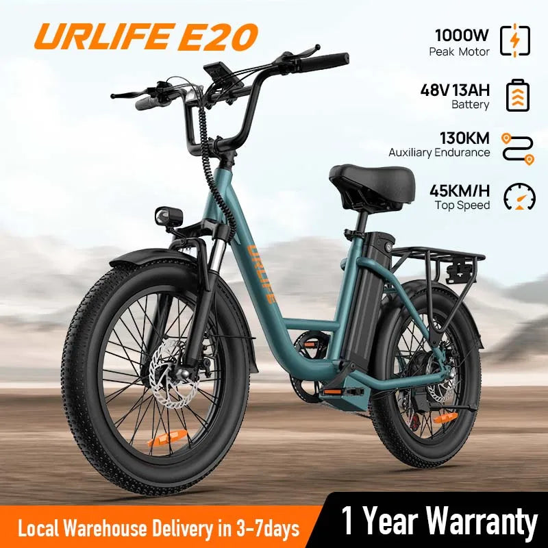 URLIFE E20 1000W Electric Bike With 48V 13Ah Removable Battery