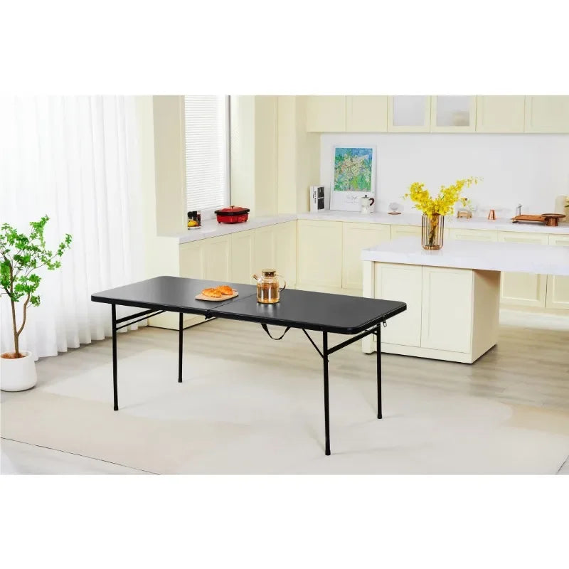 Mainstays Bi Fold Plastic Folding Table Portable For Parties Picnics