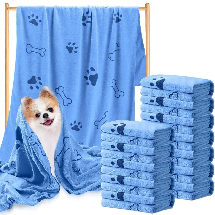 Dog Grooming Towels 12 Pack Microfiber Absorbent Quick Drying