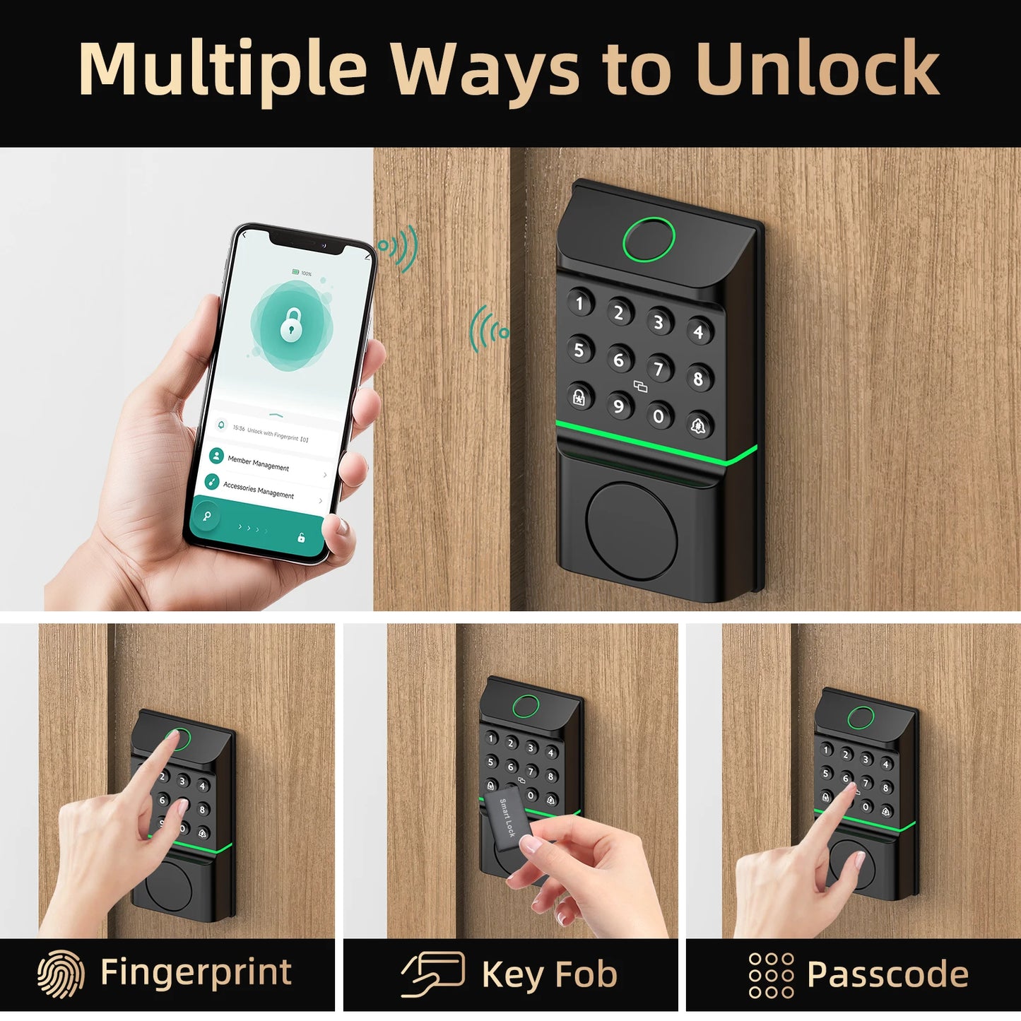 Viladepot Smart Lock Fingerprint Door Lock With App Control Keypad