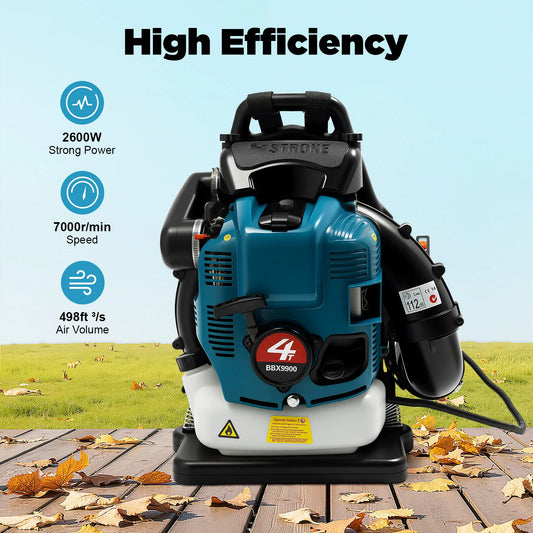 Bymaocar Backpack Leaf Blower 75.6cc 4-Stroke Gas Engine for Yard Debris