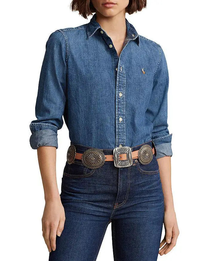 Ralph Lauren Denim Button Down Shirt Casual Everyday