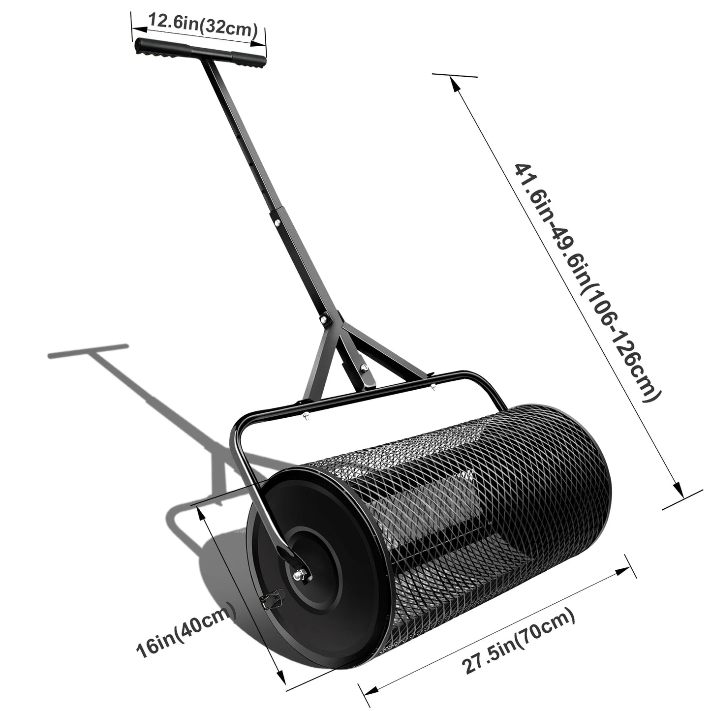 Compost T Shape Handle Metal Mesh Spreader For Lawns Garden