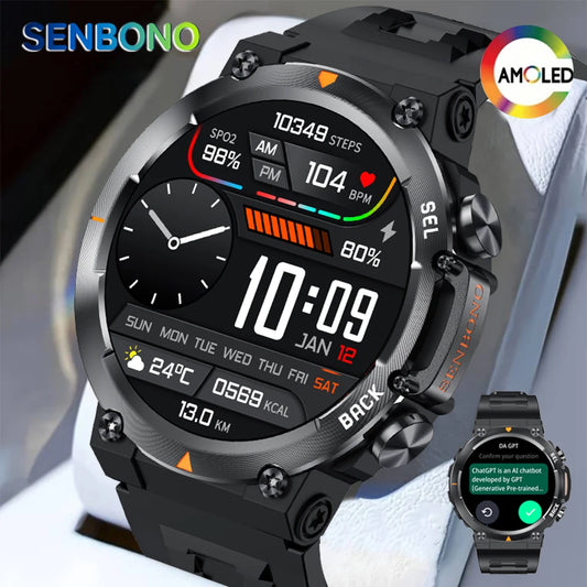 SENBONO MAX18 Smartwatch For Men With AMOLED Screen AIGPT