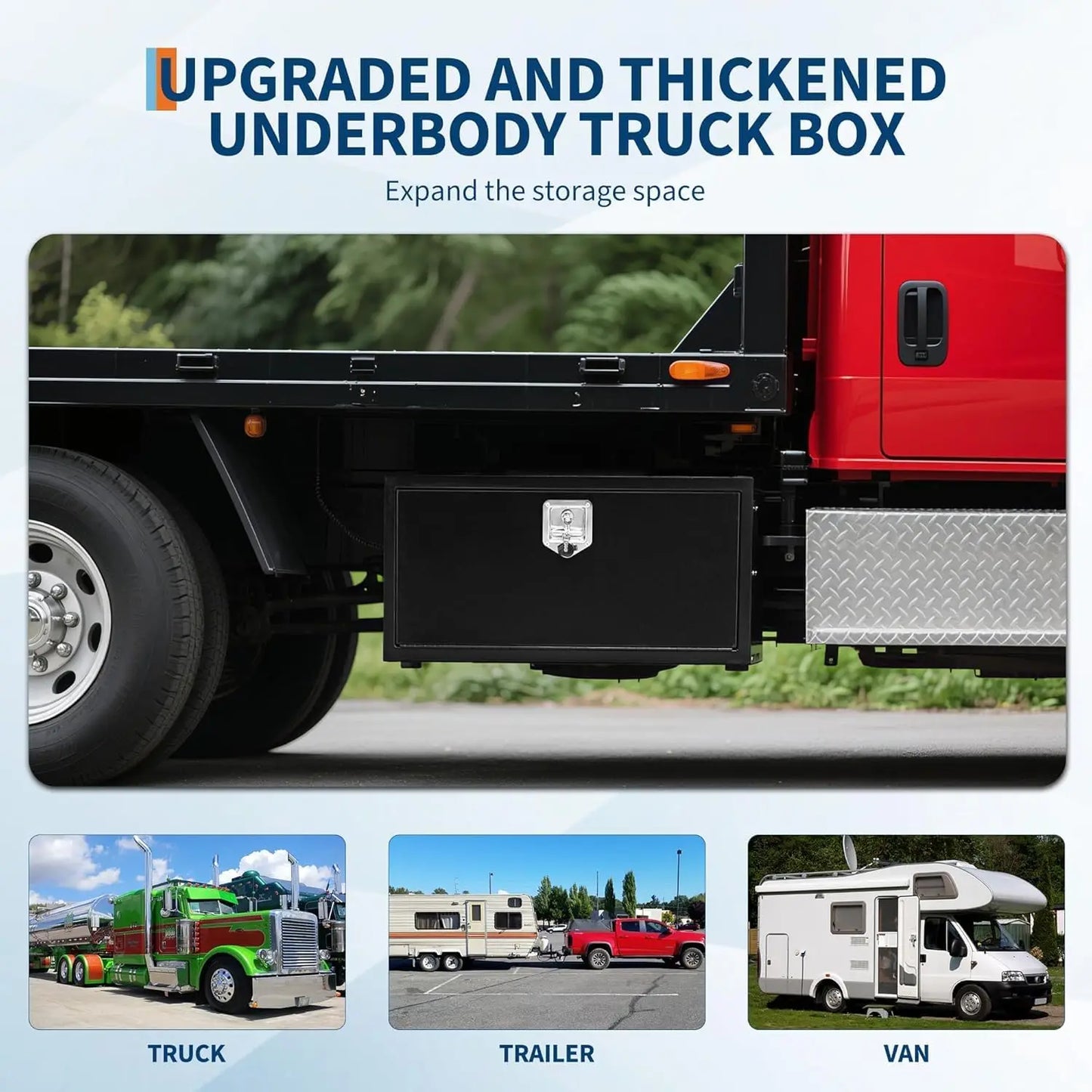 Twister.CK Heavy Duty Aluminum Truck Tool Box Waterproof Storage Chest
