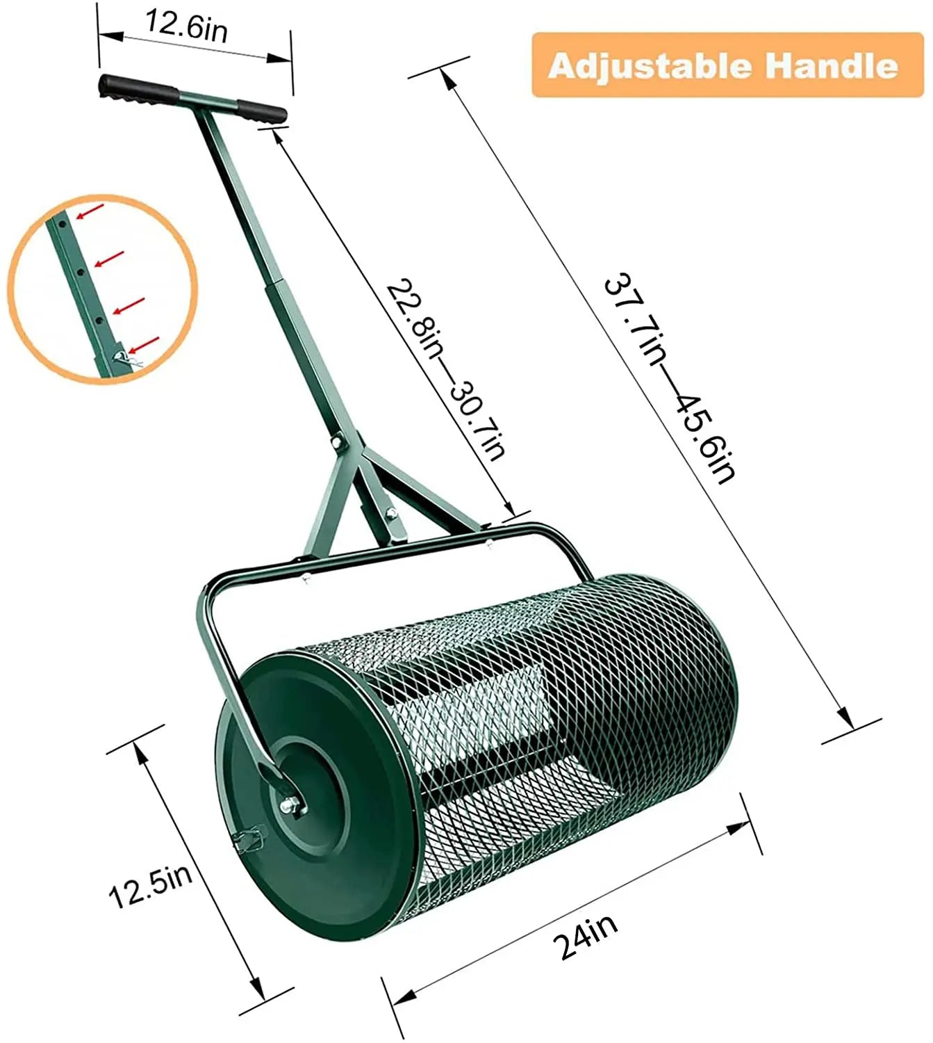 Compost T Shape Handle Metal Mesh Spreader For Lawns Garden