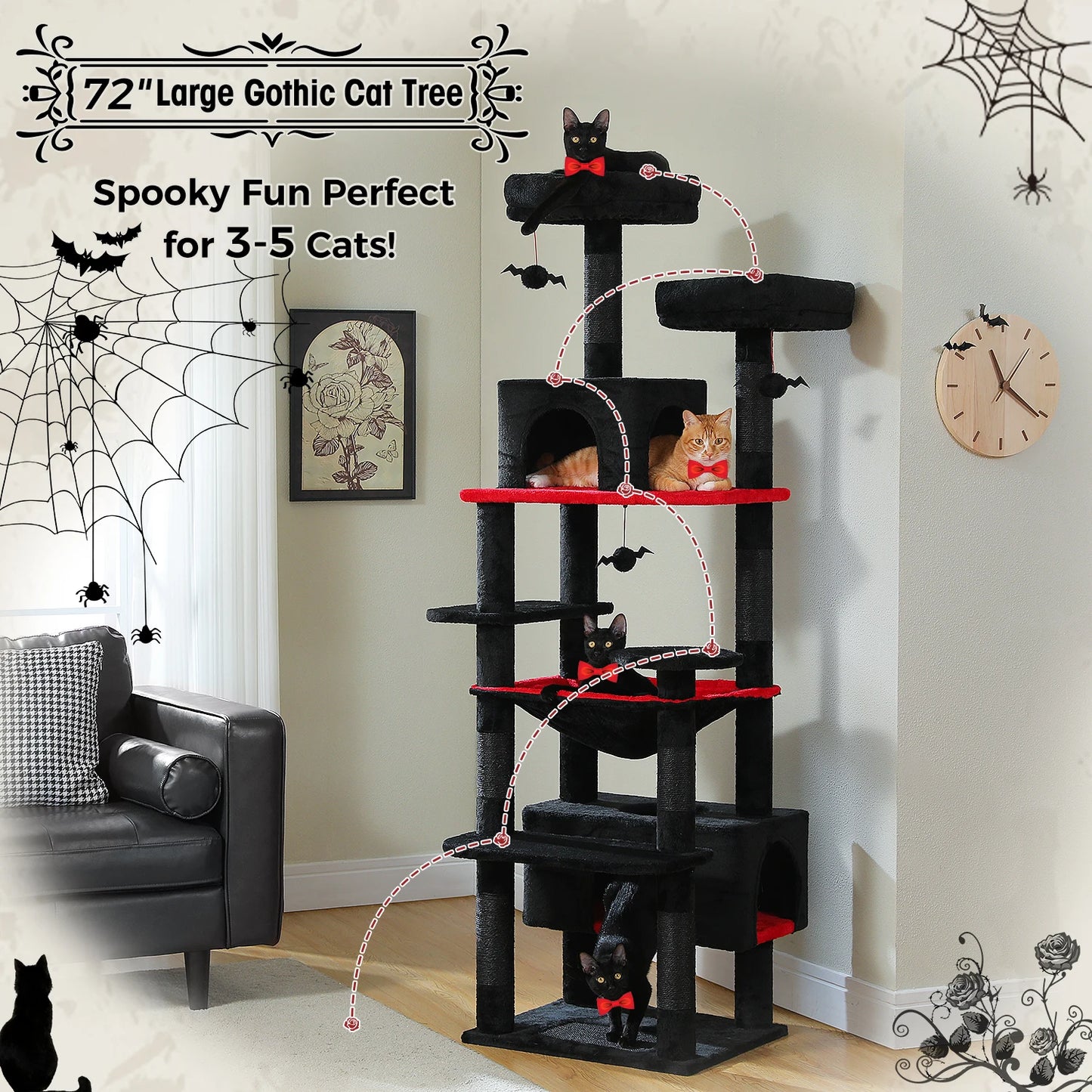 PAWZ Road Cat Tree Tower With Sisal Scratching Posts Hammock