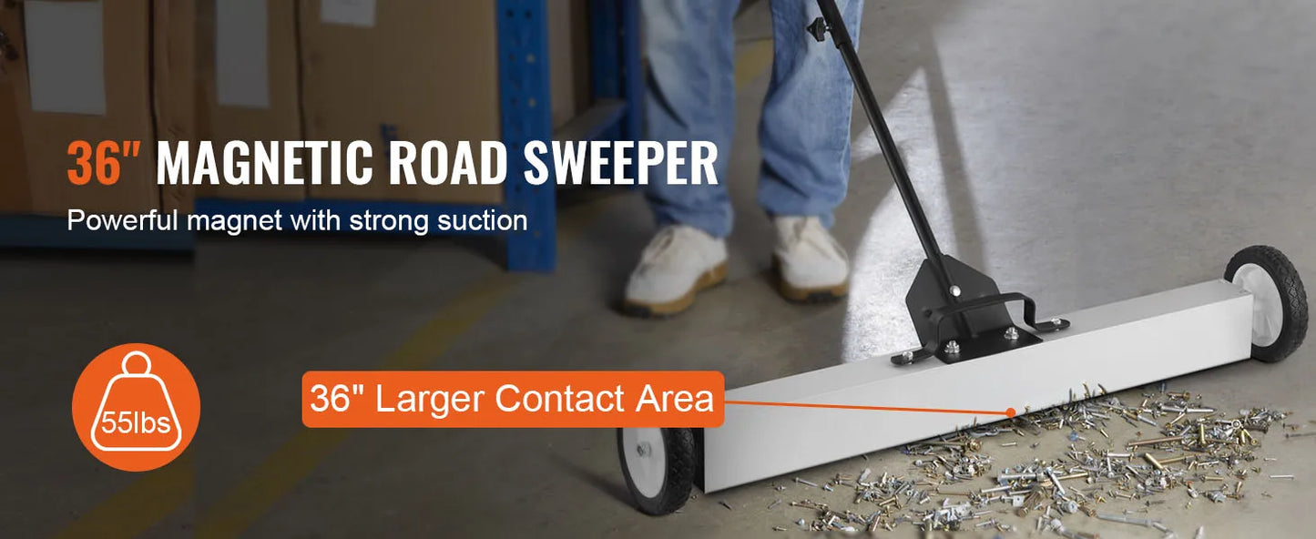Magnetic Sweeper With Wheels Push Type Magnetic Pickup For Lawn