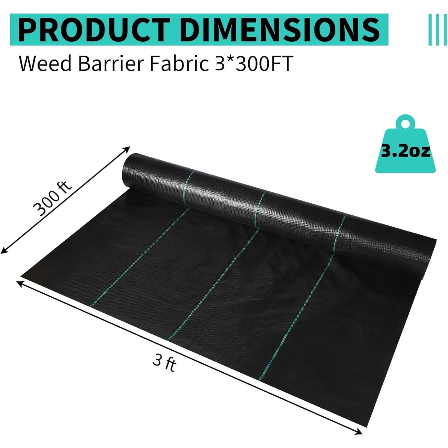 TWISTER.CK Weed Barrier Fabric Heavy Duty Landscape Ground Cover