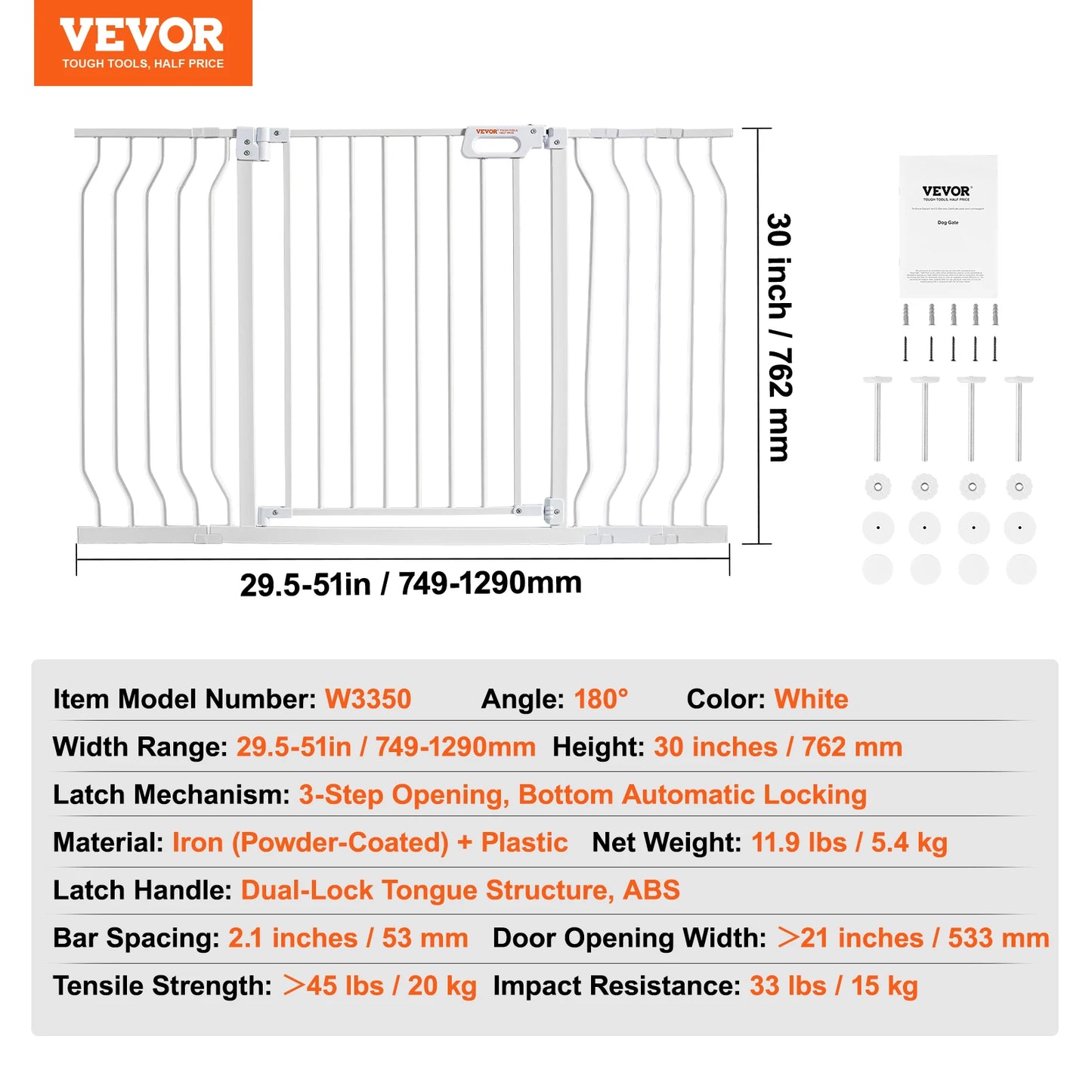 SucceBuy Baby Gate Walk Through Doorways Pressure Mounted