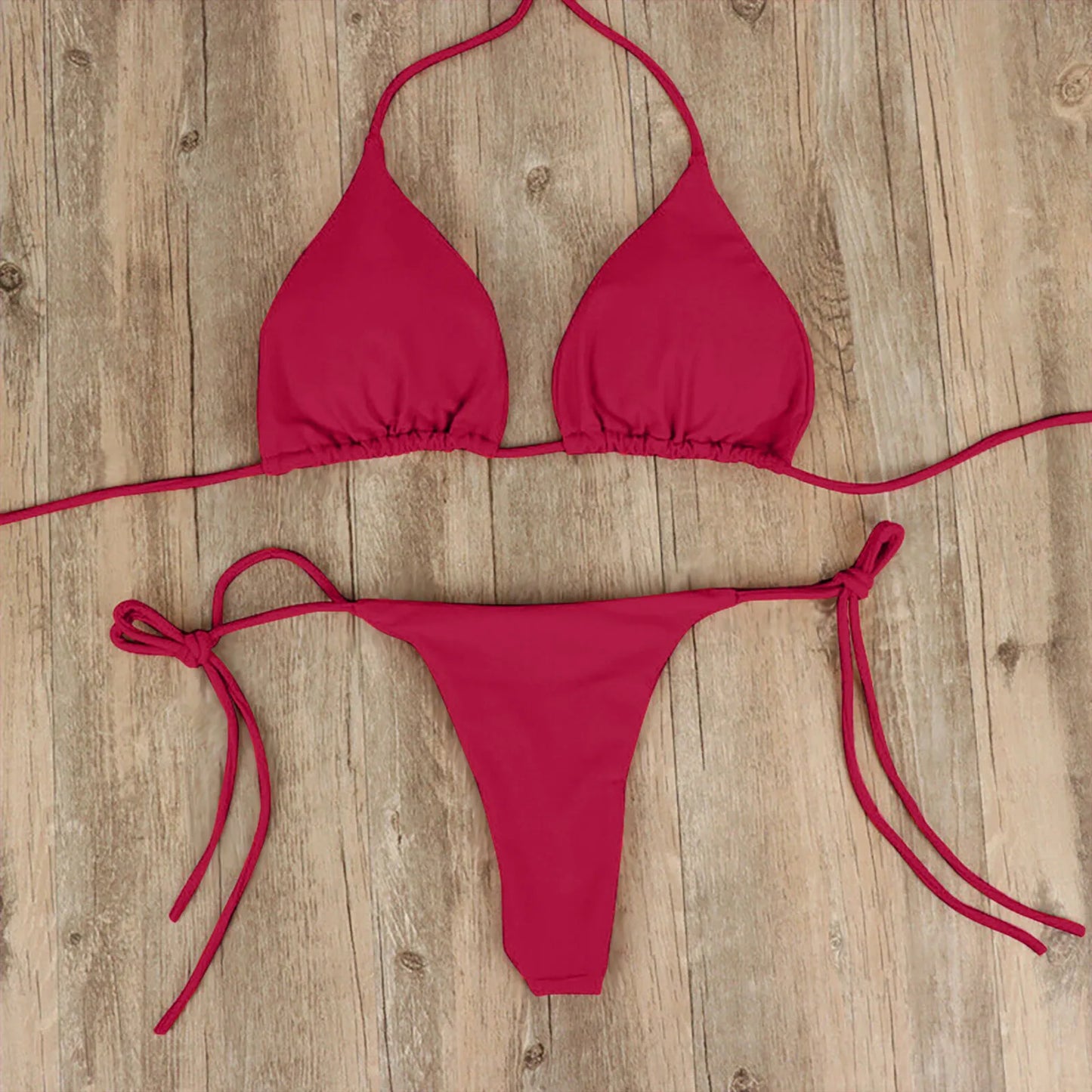Women Sexy Push Up Bikini Set With Padded Bra Thong Two Piece Swimwear