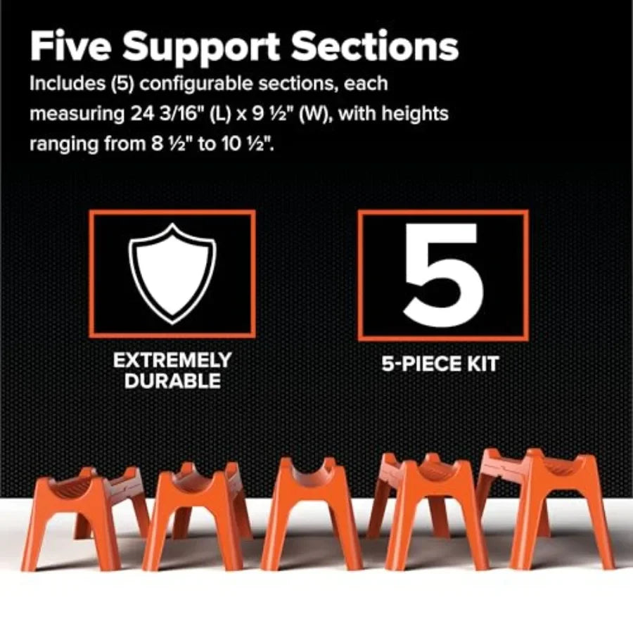 RV Sewer Hose Support Kit Extends Over Uneven Terrain