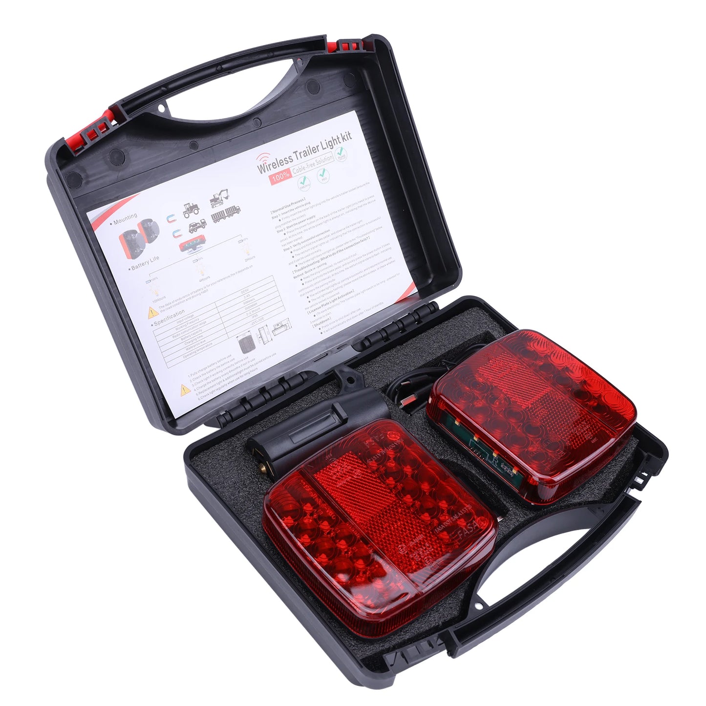 Wireless Magnetic Trailer Tail Lights for Boat Truck Camper RV