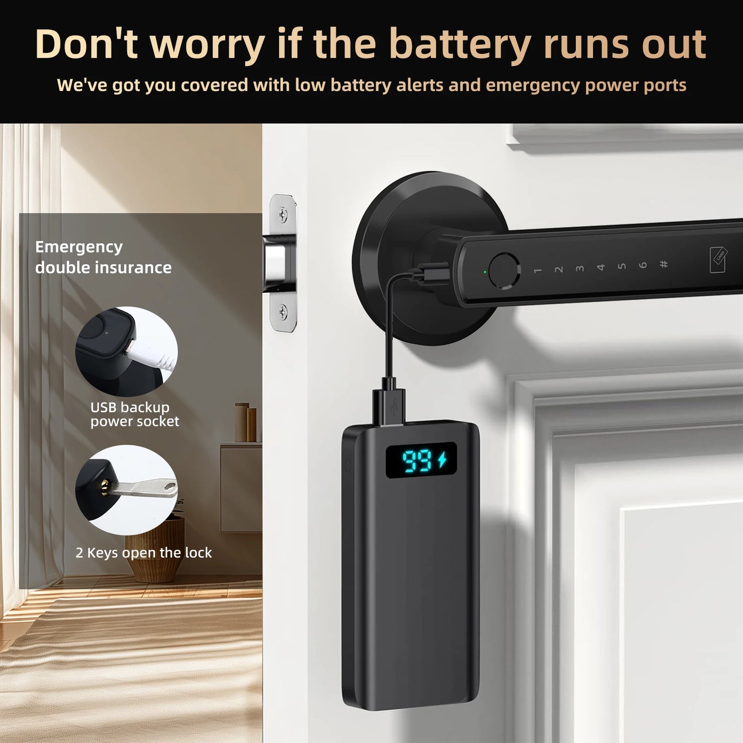 Viladepot Smart Lock With Fingerprint App Control Keypad