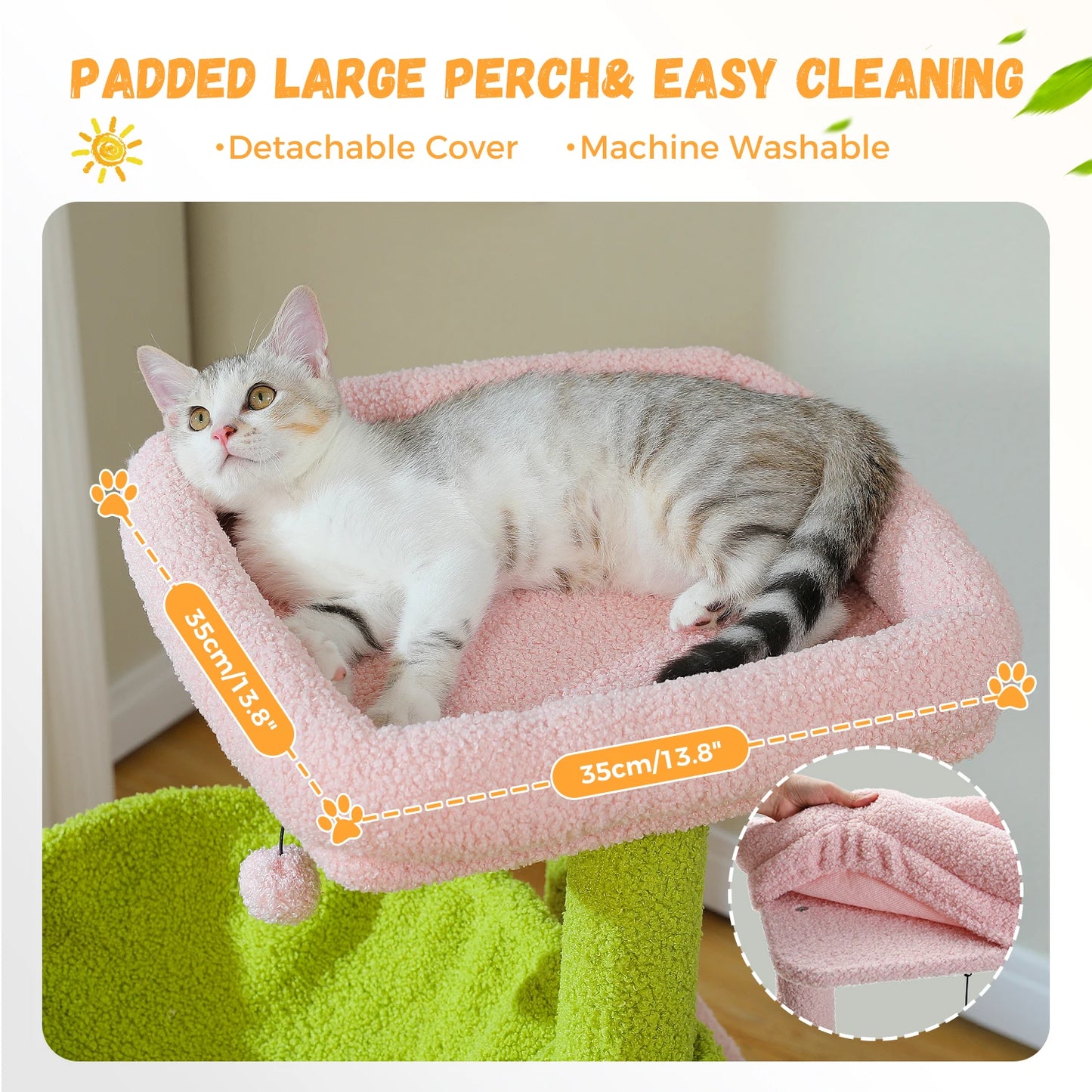 PEQULTI Cat Tree With Natural Sisal Scratching Post And Condo