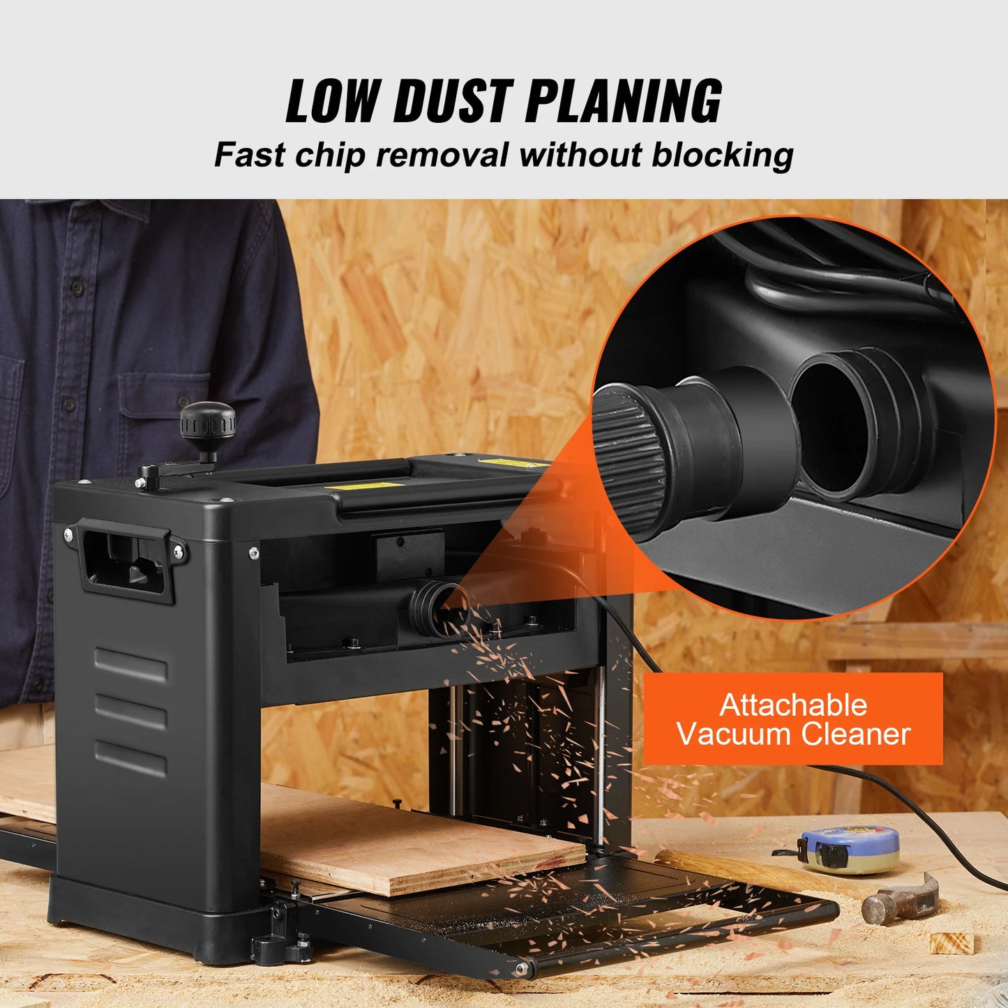 SucceBuy Thickness Planer Benchtop 15 Amp 1800W Low Noise