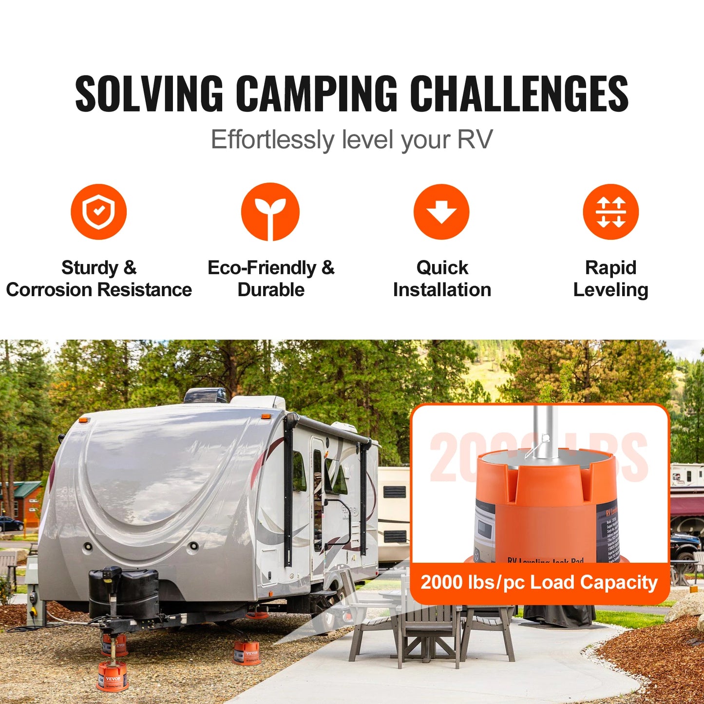 SucceBuy RV Leveling Block 2000 Lbs Capacity 2-Pack