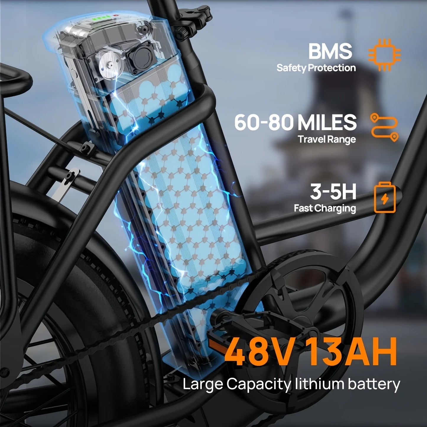 URLIFE E20 1000W Electric Bike With 48V 13Ah Removable Battery