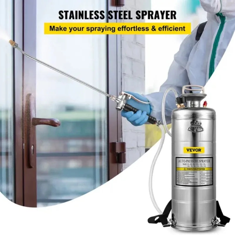 VEVOR Stainless Steel Sprayer Hand Pump With Gauge And Wand
