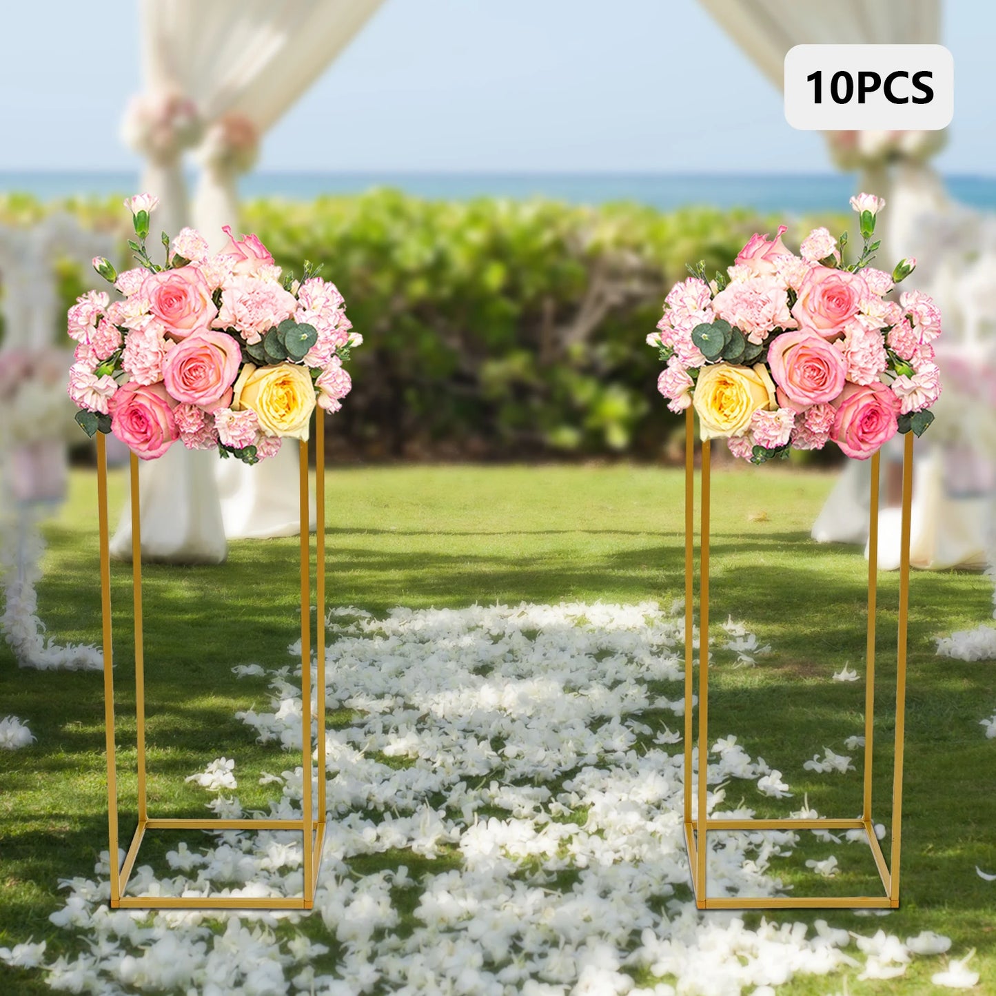 Wedding Flower Stand Set Metal Column Rack Balloon Holder Decor