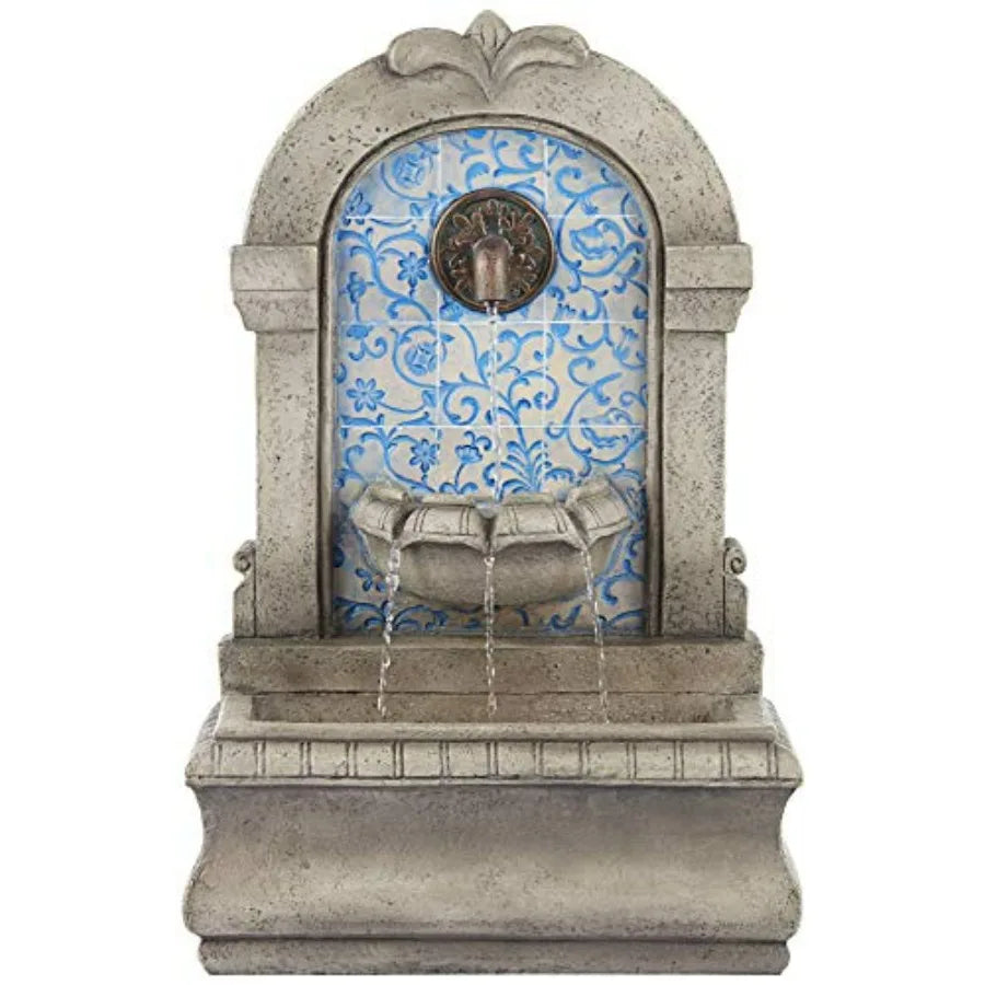 Italian Outdoor Decor Faux Stone Floor Fountain Waterfall Garden Feature