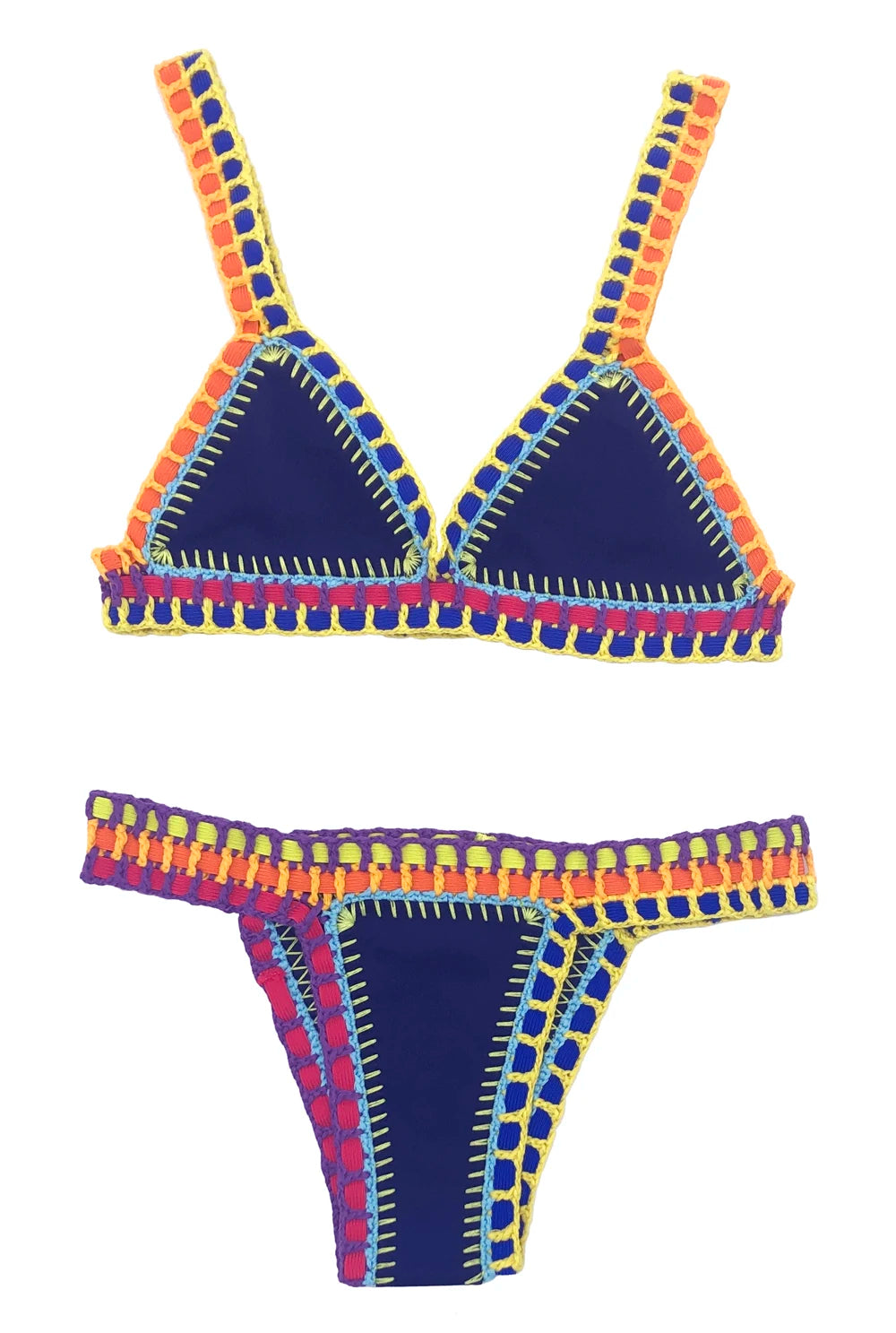 NONECN Crochet Two-Piece Bikini Set For Women Swimwear
