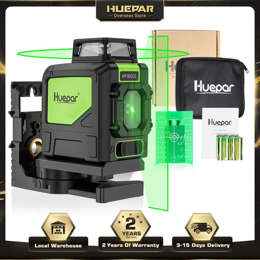 Huepar 901CG Self Leveling Laser Level Pulse Mode Magnetic Base