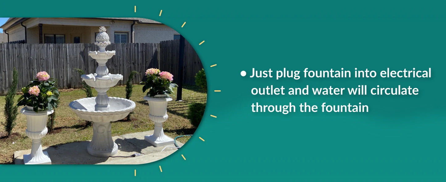 3-Tier Welcome Water Fountain With Pineapple Topper