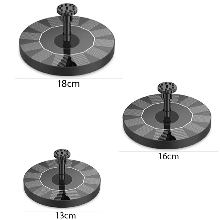 Solar Fountain Pump For Bird Baths And Ponds With Nozzles