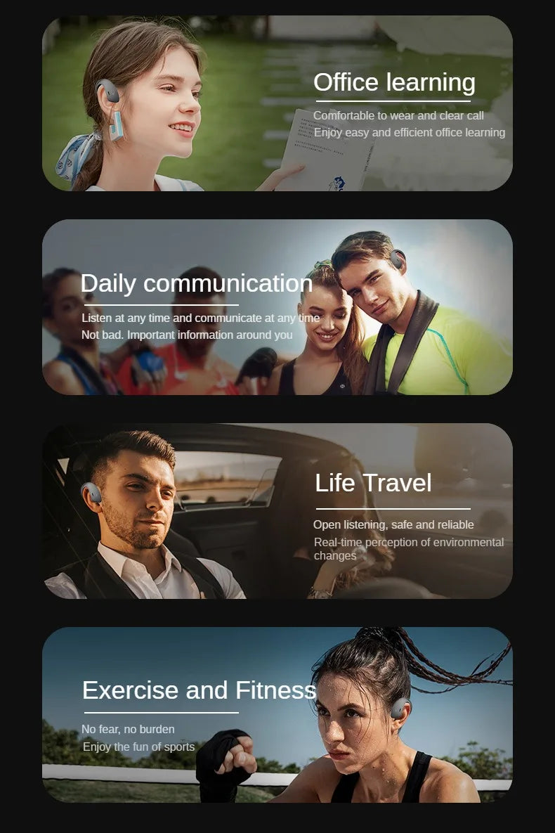 Bone Conduction Bluetooth Headset Sports Wireless Earbuds IPX5