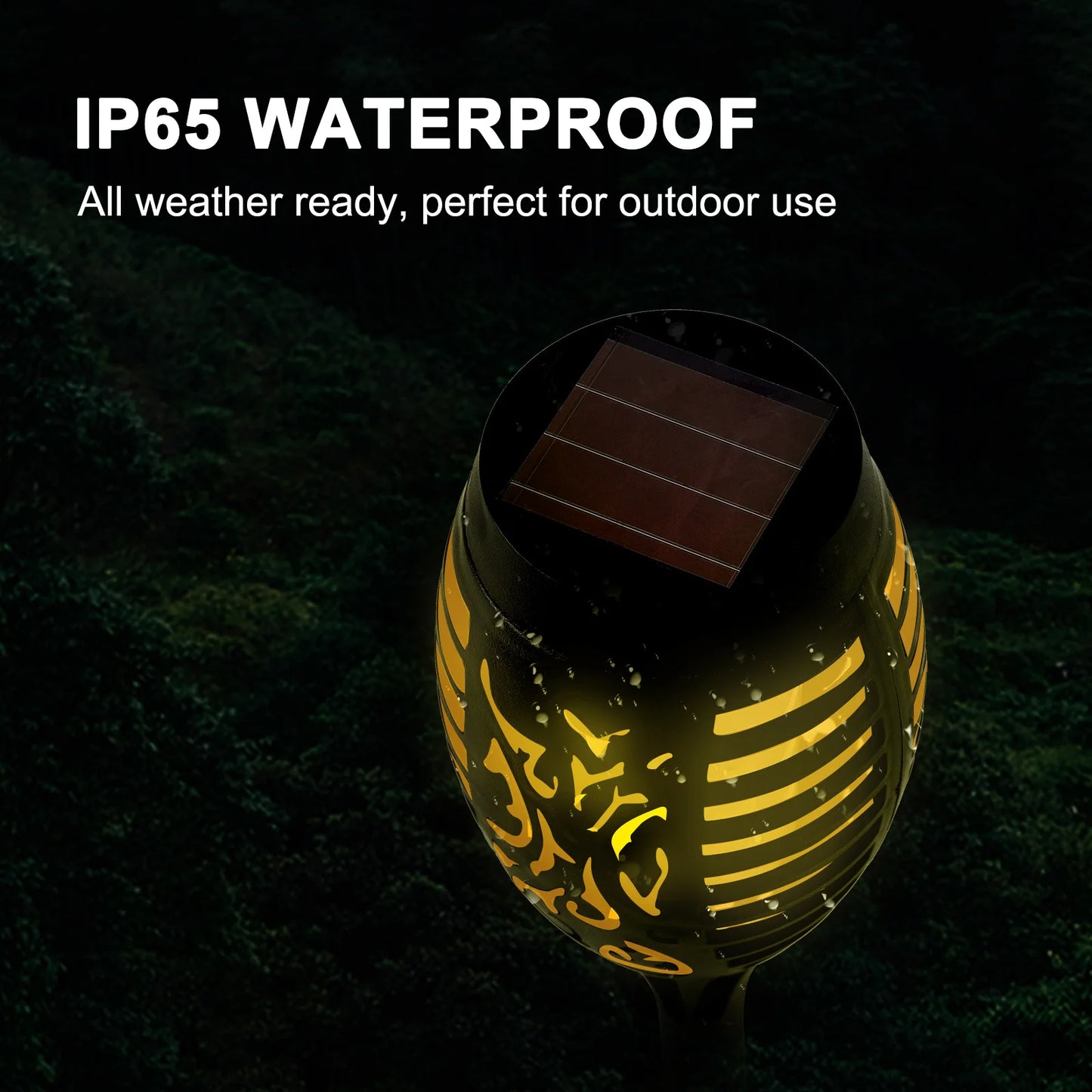 Solar Flame Torch Lights LED Flickering Outdoor Lawn Path Decoration