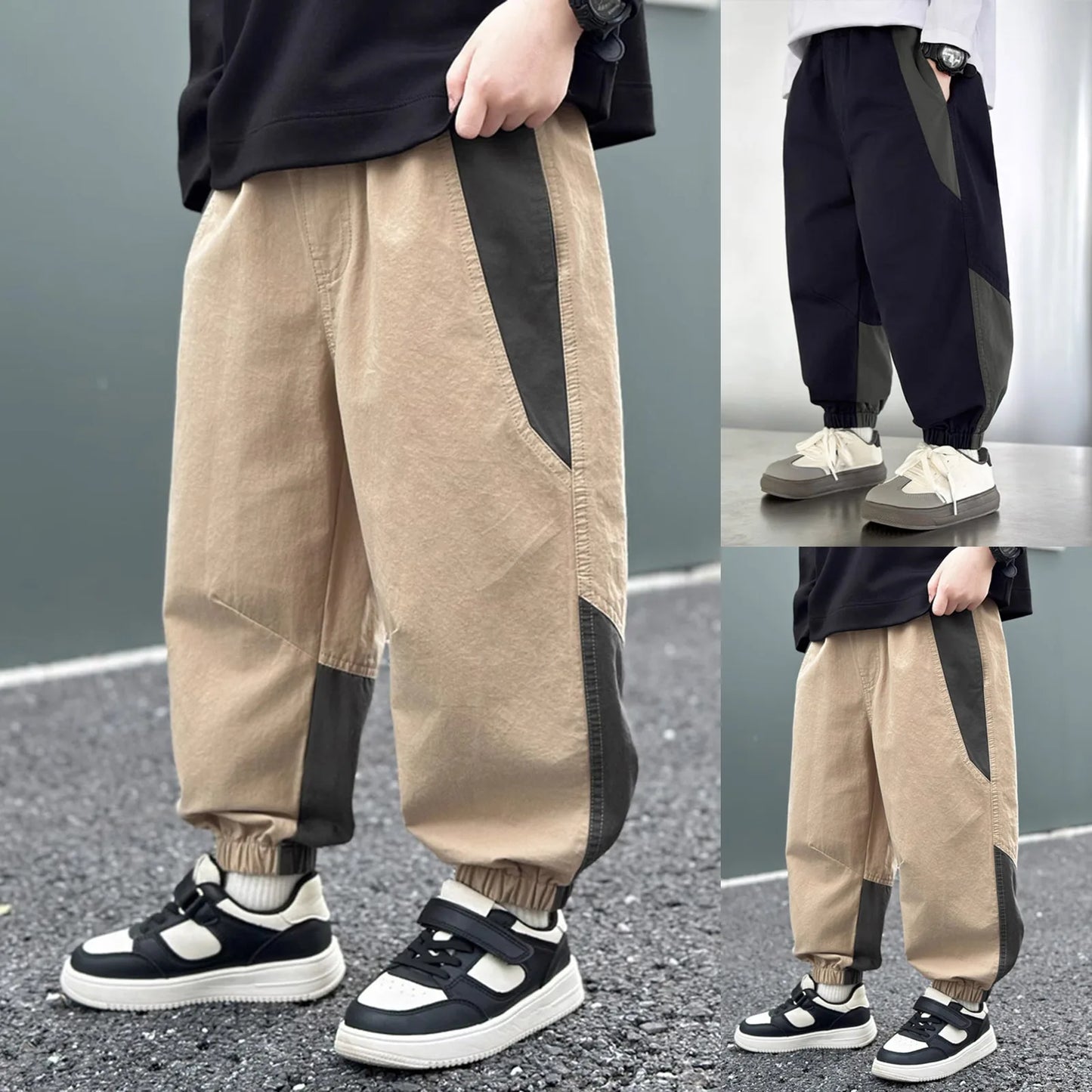 Boys Pants Loose Fit Drawstring For Big Kids Unisex