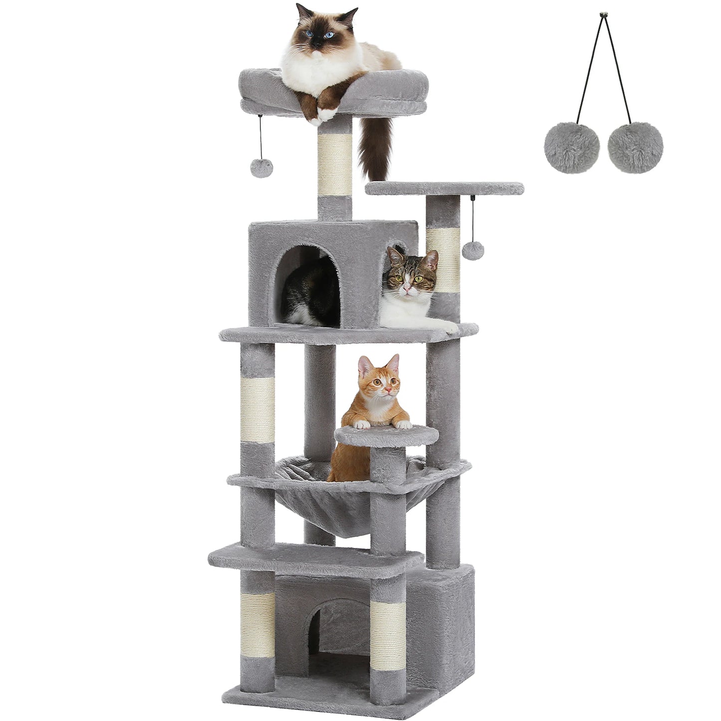 PAWZ Road Cat Tree Tower With Sisal Scratching Posts Hammock