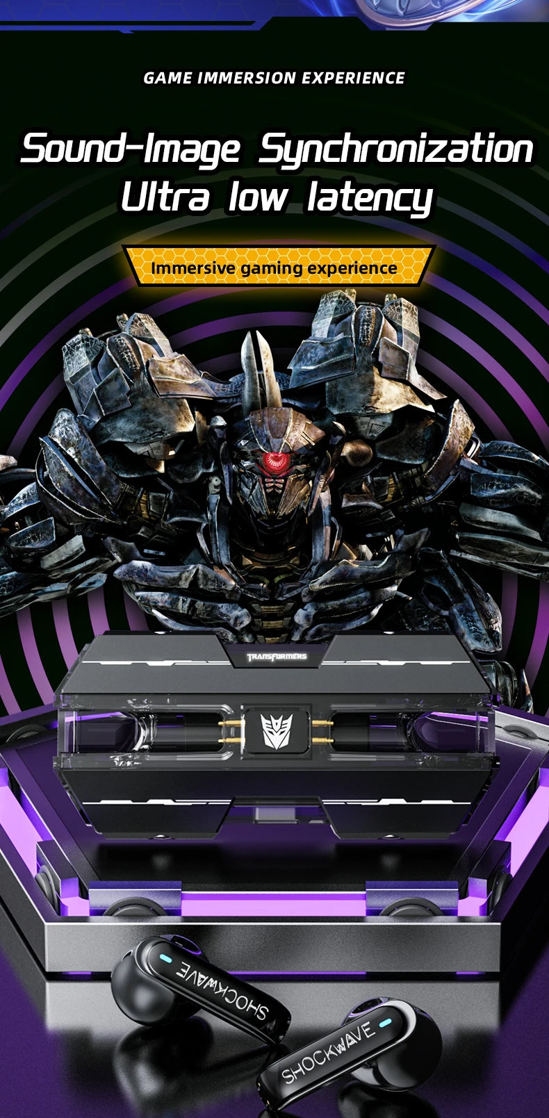 Transformers TF T01 Gaming Earphones Bluetooth ENC Headphones
