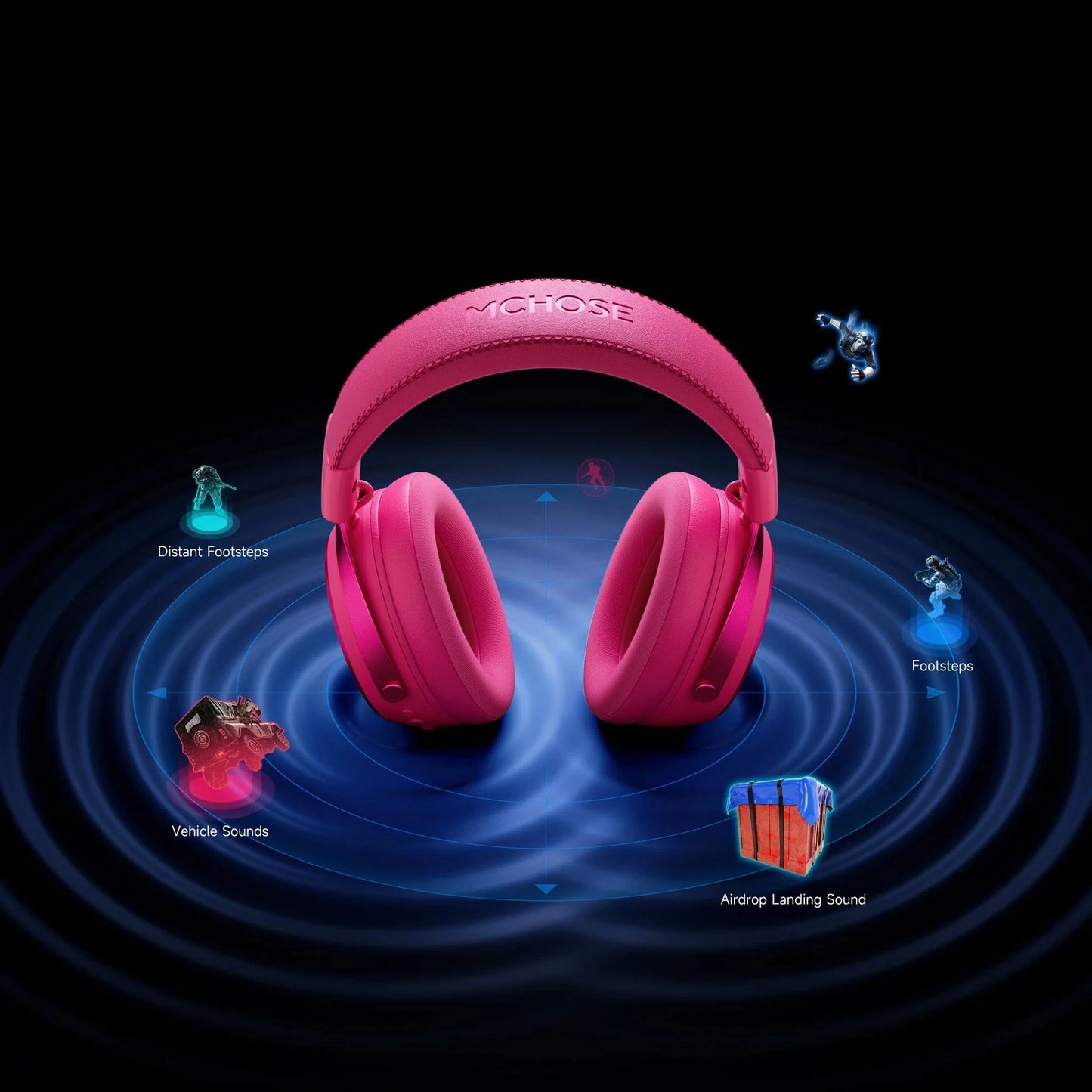 MCHOSE X9 Wireless Headworn Gaming Headset 2.4GHz Bluetooth