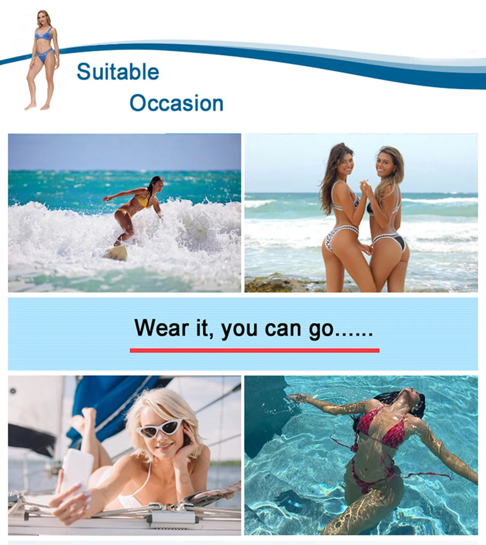 NONECN Crochet Two-Piece Bikini Set For Women Swimwear