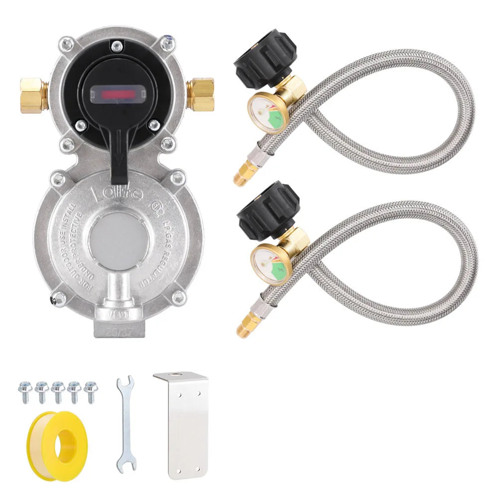 RV Propane Regulator With Hose Automatic Changeover 2-Stage