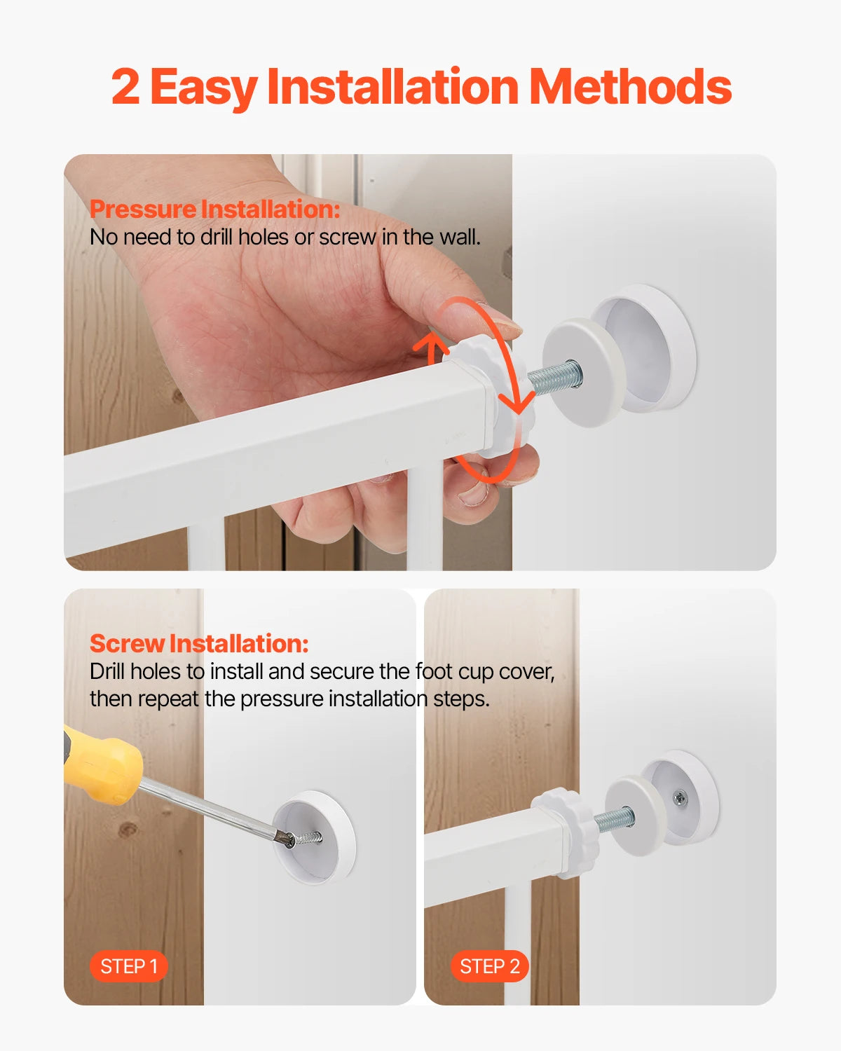 SucceBuy Baby Gate Walk Through Doorways Pressure Mounted