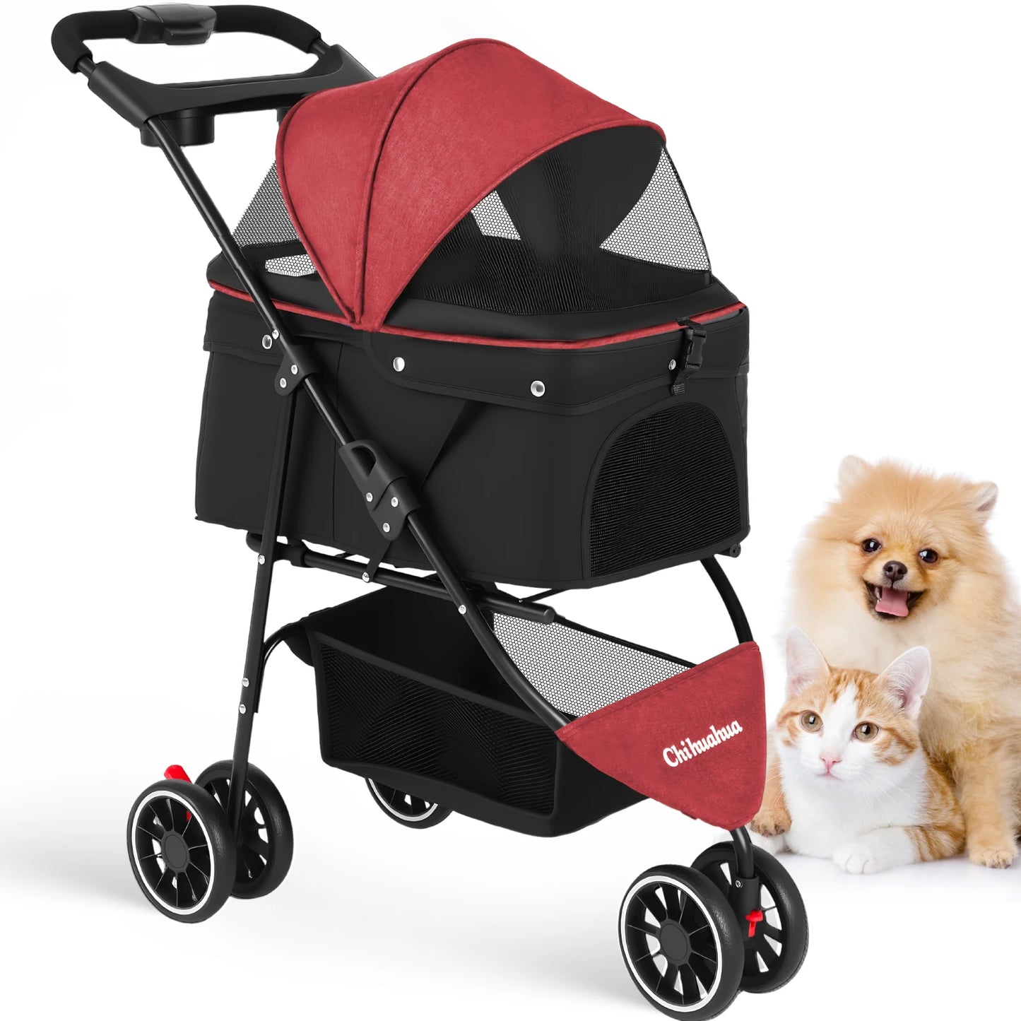 Chihuahua Pet Stroller For Dogs And Cats Foldable Portable