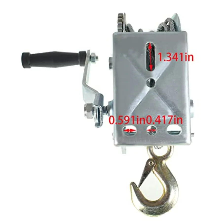 Hand Crank Winch 1600 Lbs With Brake Come Along Cable