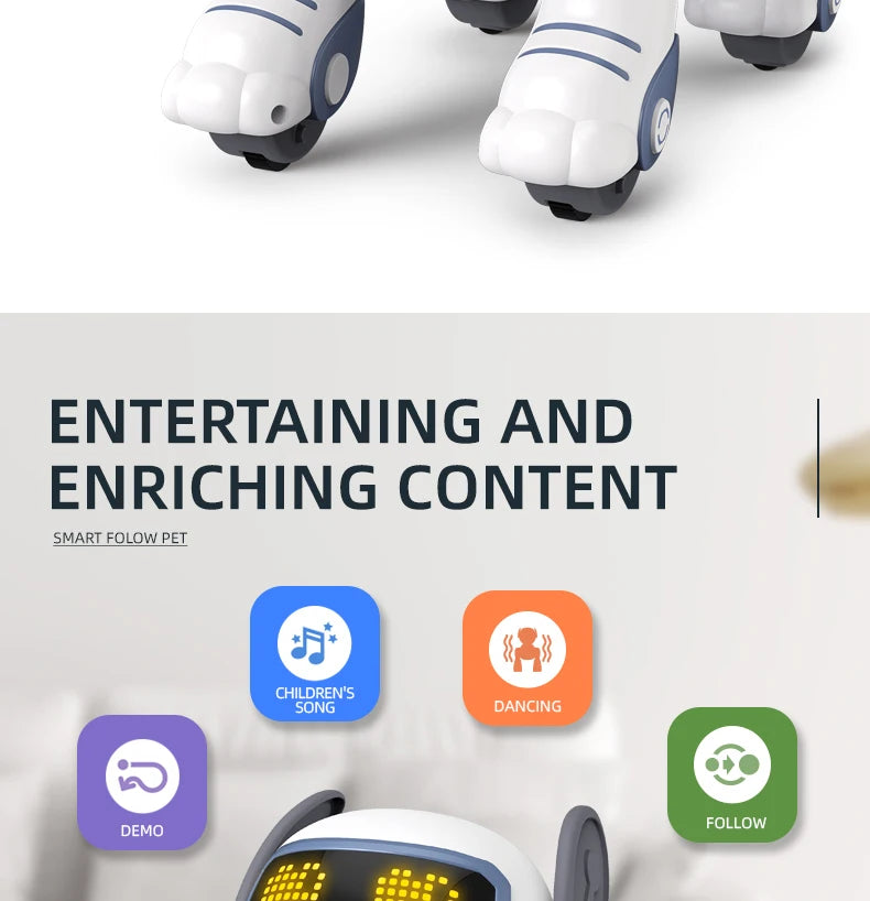 Kelaton RC Robot Dog Voice Command Programmable Toy With Touch Sensor Music